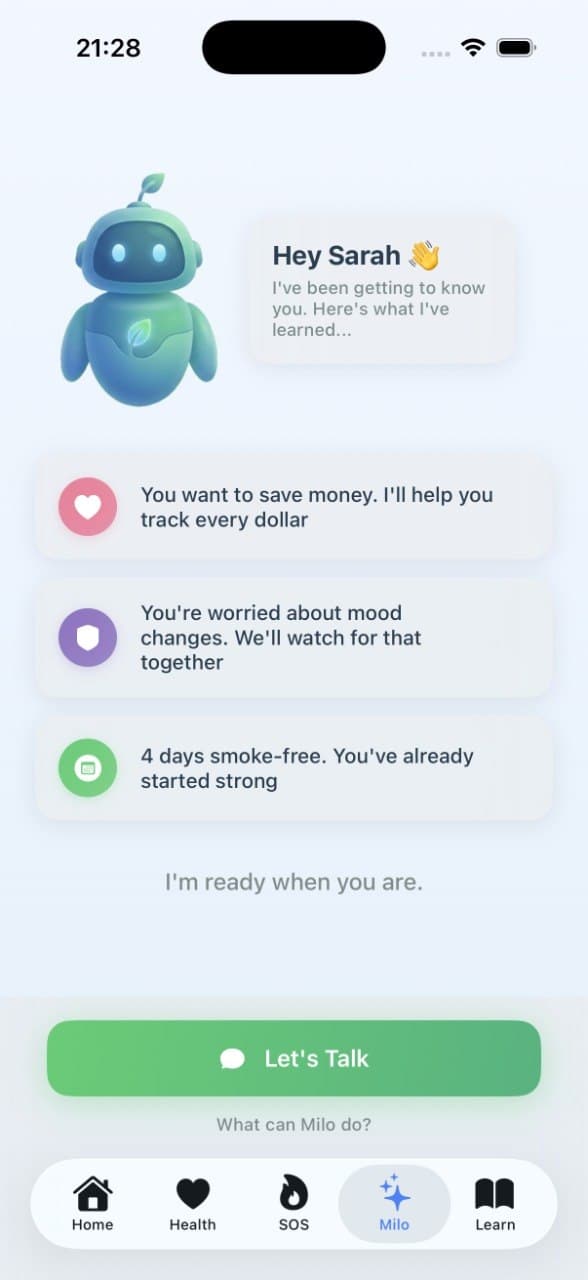 Milo intro: personalized onboarding